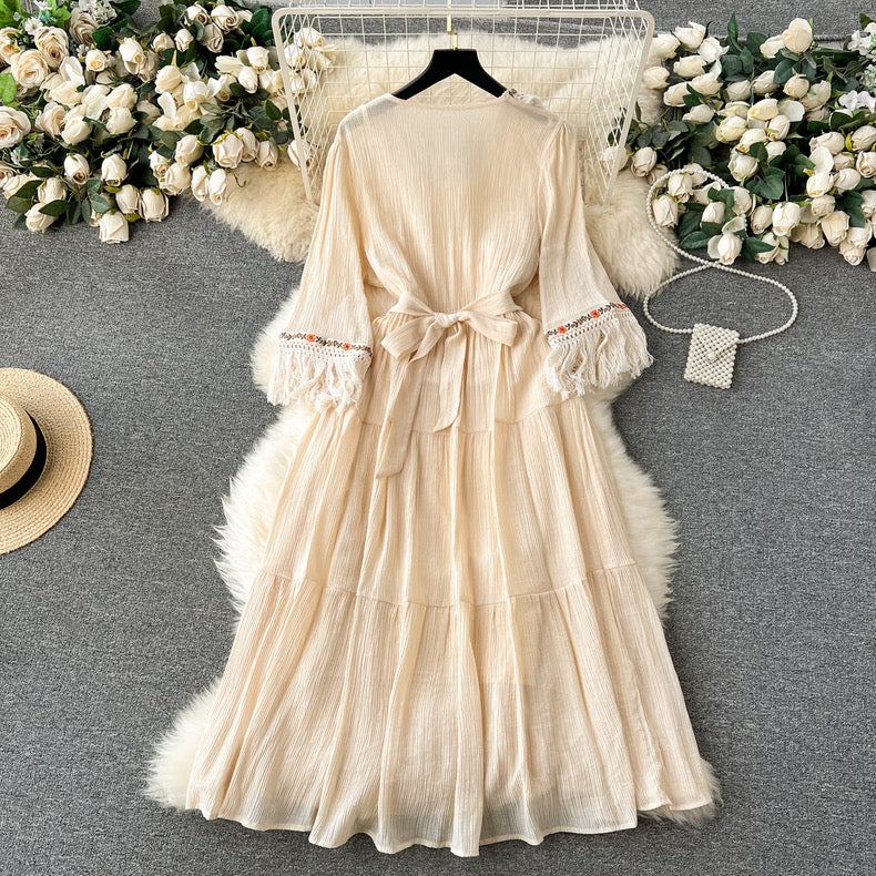 Asiana Fringe Lace Maxi Dress
